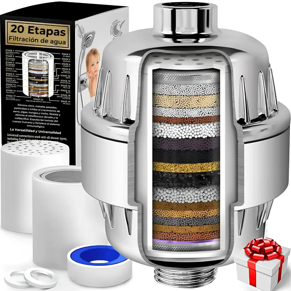 Filtro de Ducha de 20 Etapas: Para Una Mejor Piel y Cabello