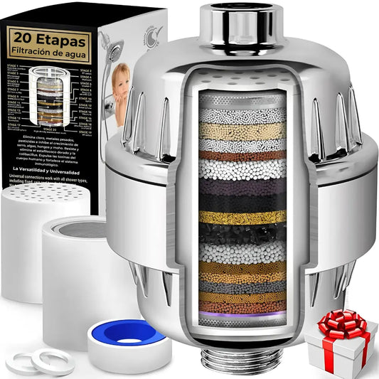 Filtro de Ducha de 20 Etapas: Para Una Mejor Piel y Cabello