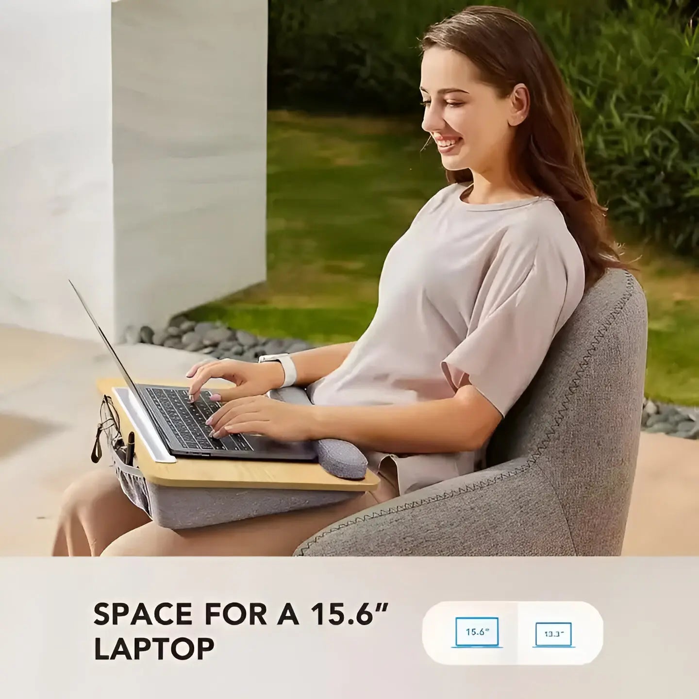 LuxeLap™ Pro - Portable Desk with Phone Slot & Handle