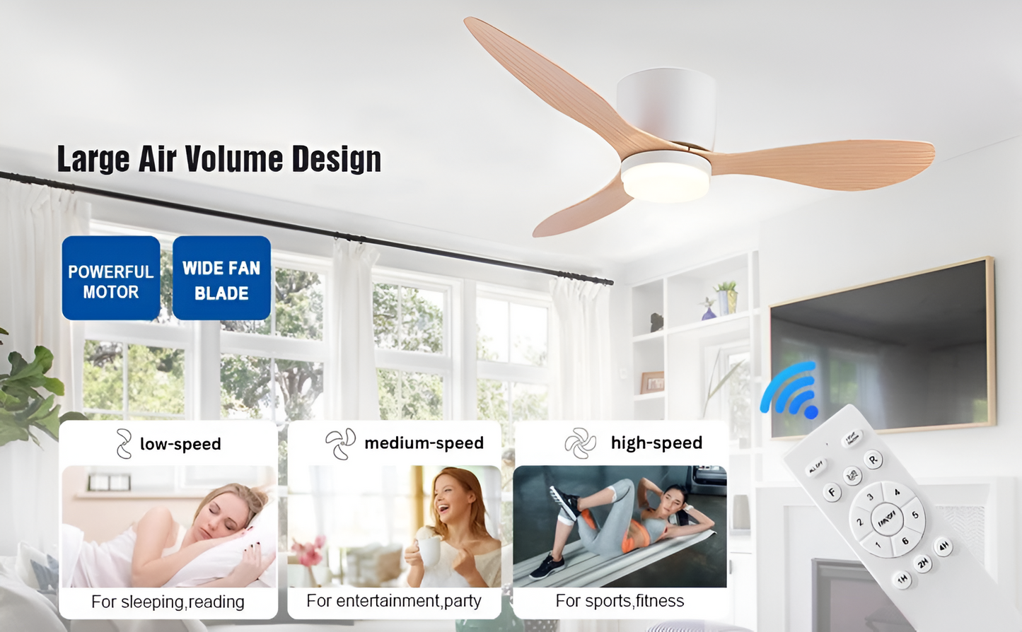 LED Ceiling Fan with Remote Control